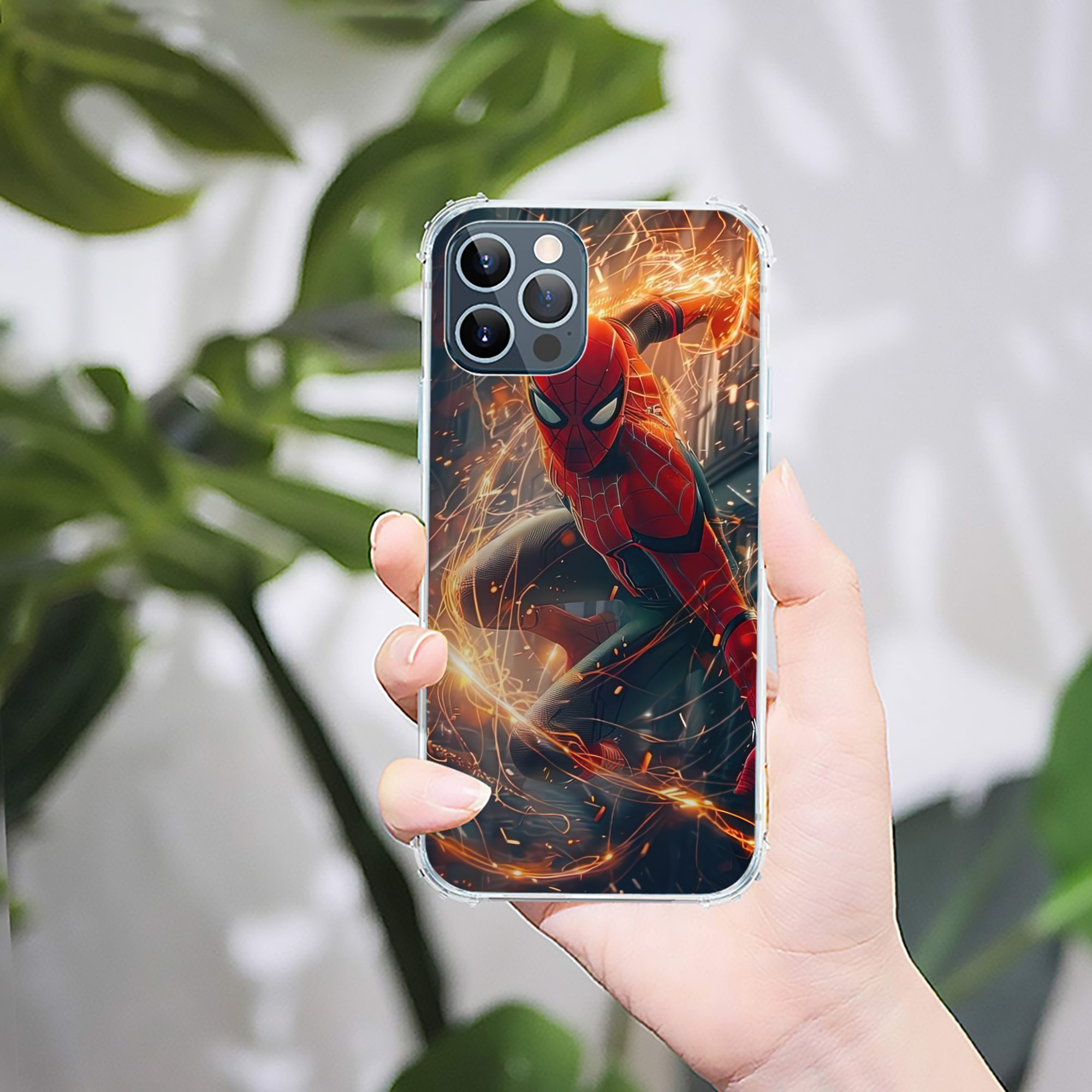 （画像用） Spider Man スパイダーマン 【iPhone 12シリーズ対応】透明スマホケース（クリアソフトケース）